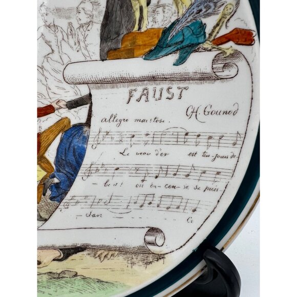 Creil Montereau Sujets Musicaux 8.5" Plate Faust Charles Gounod France c. 1900s - Picture 4 of 6